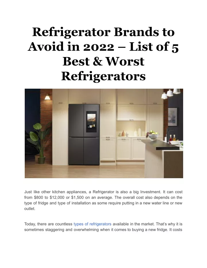 refrigerator brands to avoid in 2022 list
