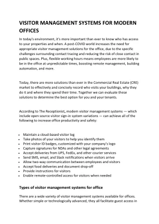 VISITOR MANAGEMENT SYSTEMS FOR MODERN OFFICES.--SECUVIZ--docx-converted