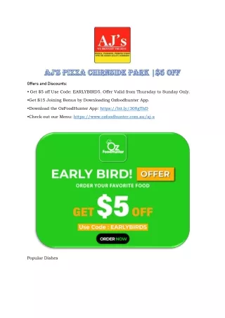 Aj's Pizza Chirnside Park EARLYBIRD5
