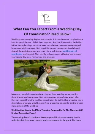 Hire Skillful Wedding Day-of Coordinator To Make Your Dream Wedding