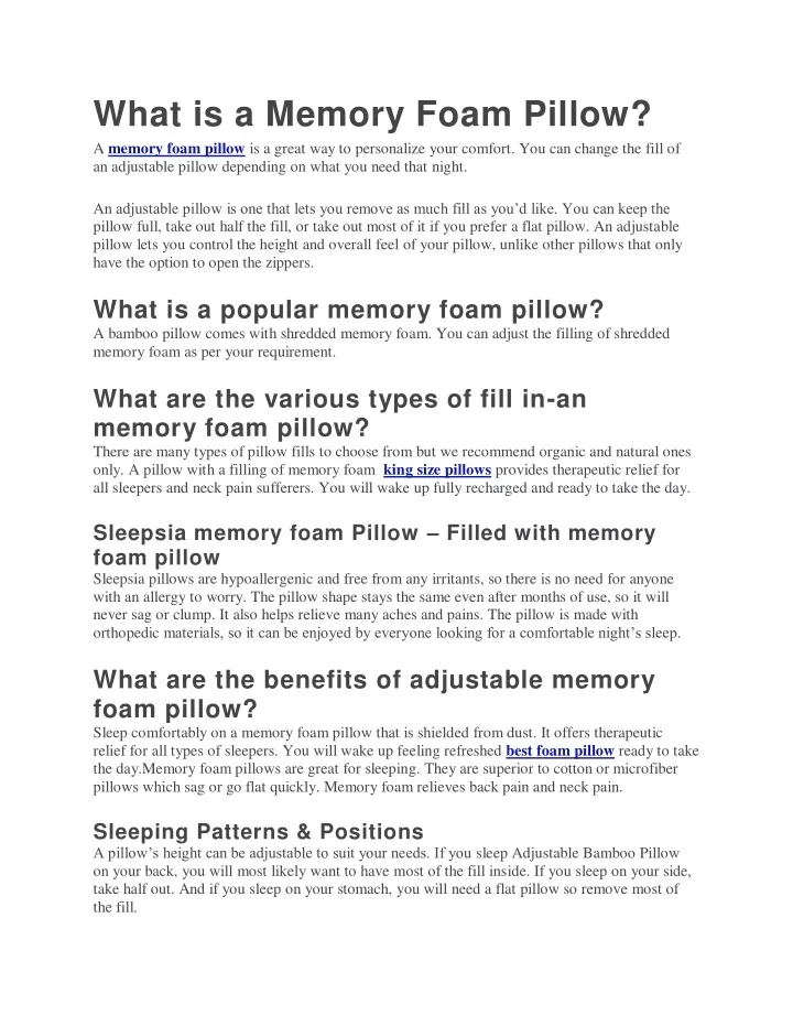 what is a memory foam pillow a memory foam pillow