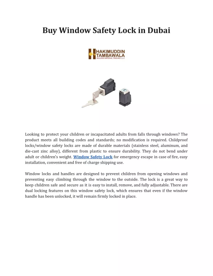 buy window safety lock in dubai