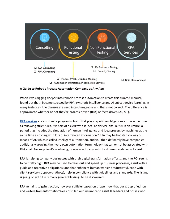 a guide to robotic process automation company