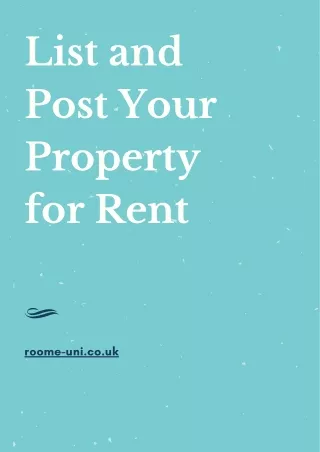 List and Post Your Property for Rent