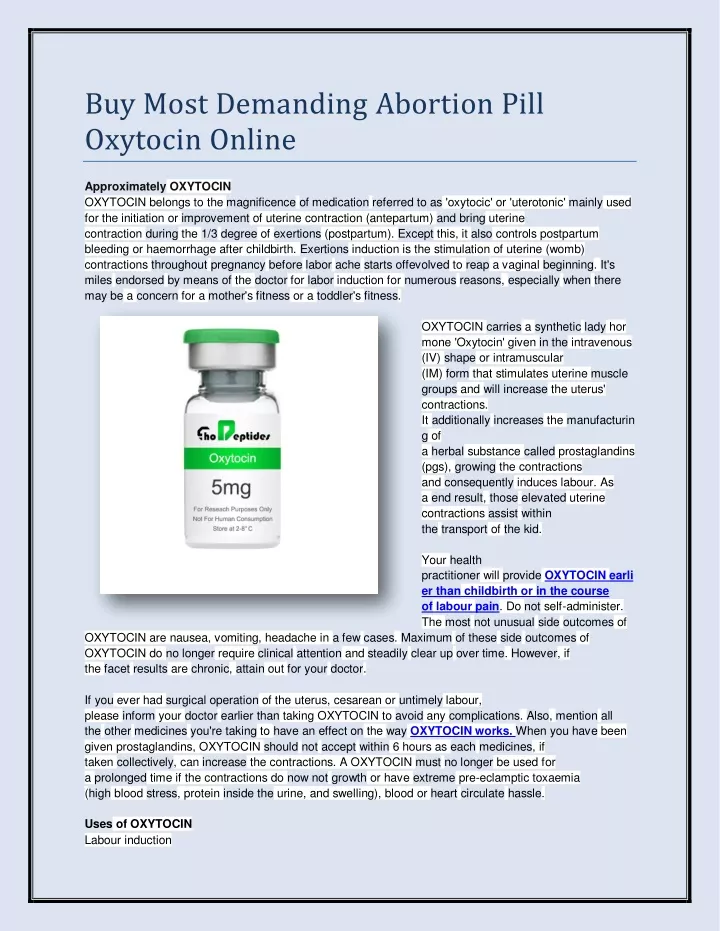 buy most demanding abortion pill oxytocin online