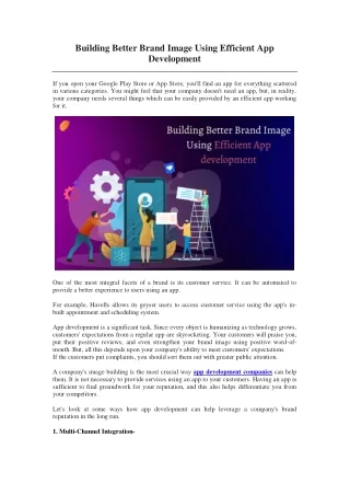 building better brand image using efficient