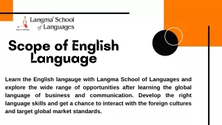 scope of english language