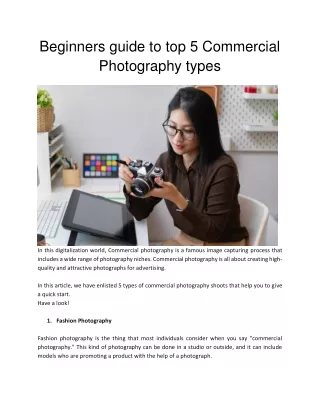 beginners guide to top 5 commercial photography