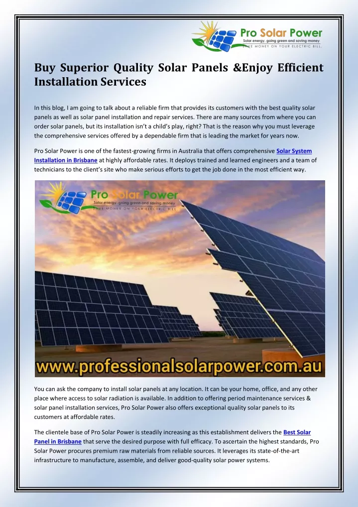 buy superior quality solar panels enjoy efficient