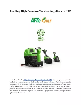 Leading High Pressure Washer Suppliers in UAE