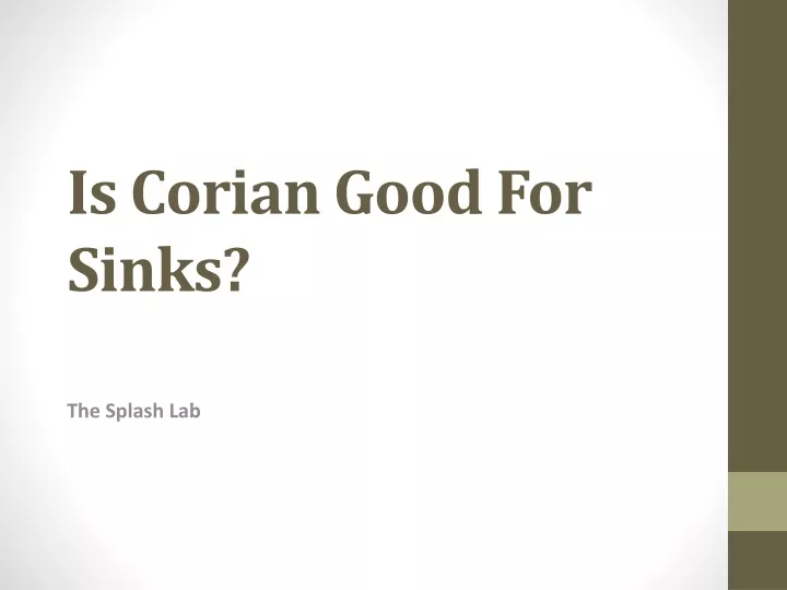 is corian good for sinks