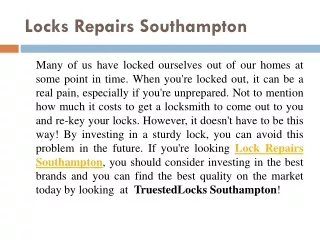 locks repairs southampton