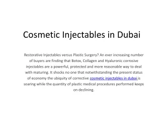 cosmetic injectables in d ubai