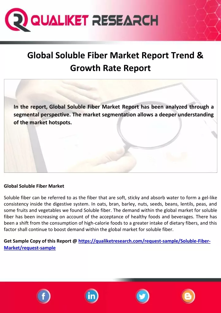 global soluble fiber market report trend growth