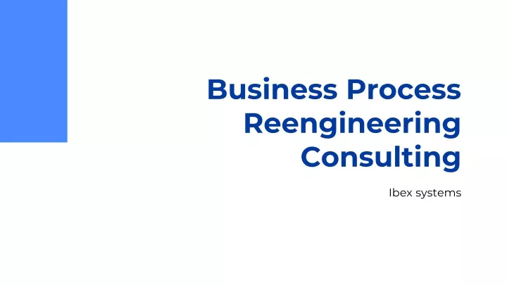 business process reengineering consulting