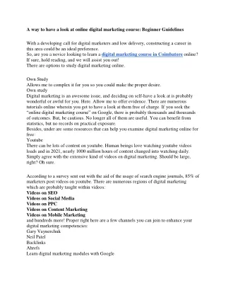 a way to have a look at online digital marketing
