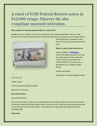 a stack of 100 federal reserve notes