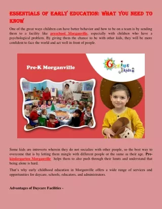 essentials of early education what you need