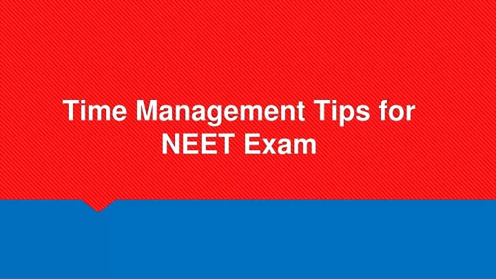 time management tips for neet exam