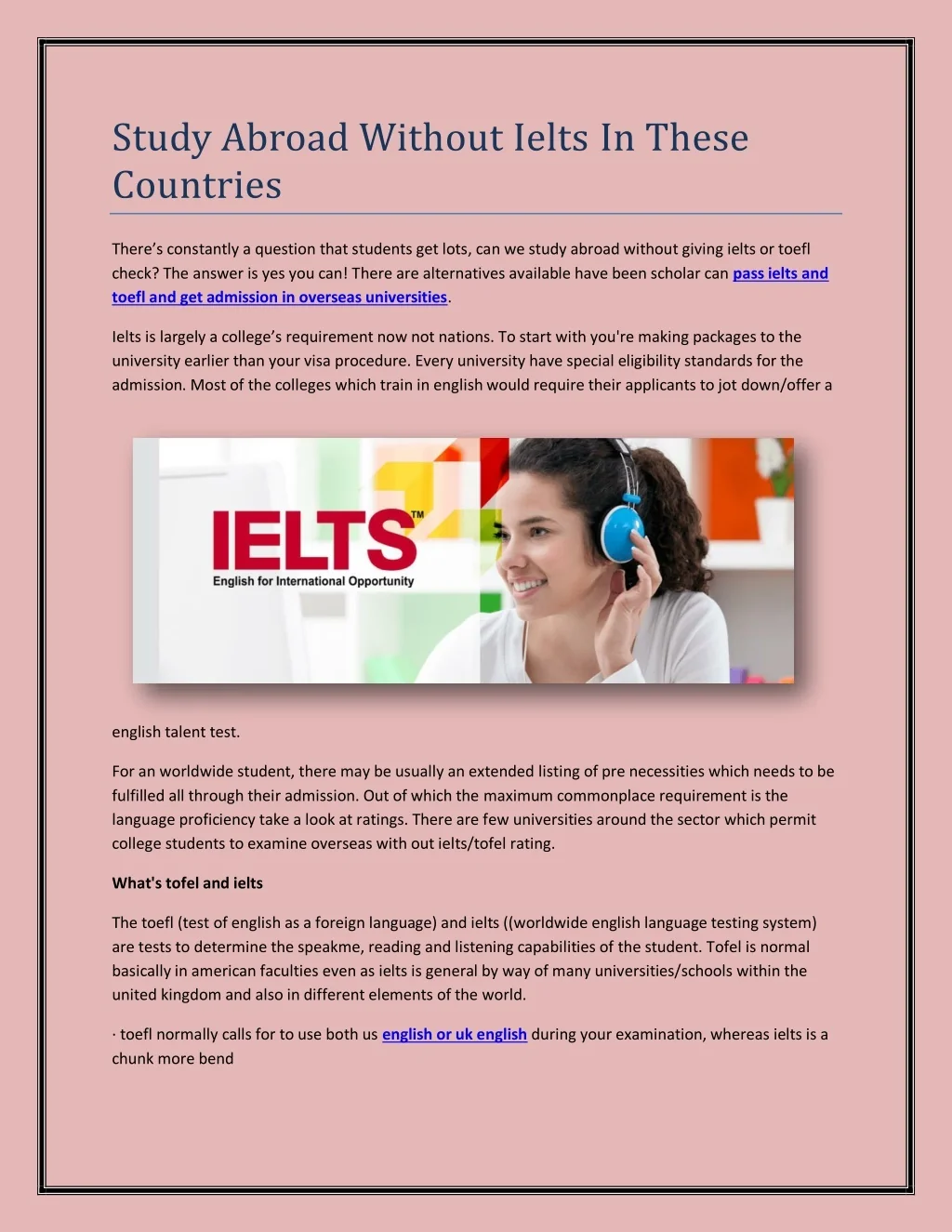 PPT - Study Abroad Without Ielts In These Countries PowerPoint ...