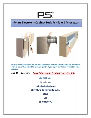 Smart Electronic Cabinet Lock For Sale | Pslocks.us