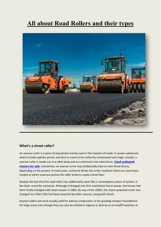 all about road rollers and their types