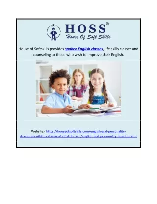 spoken English classes  houseofsoftskills.com