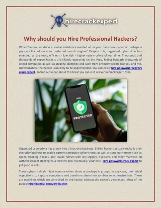 Why should you Hire Financial Recovery Hacker