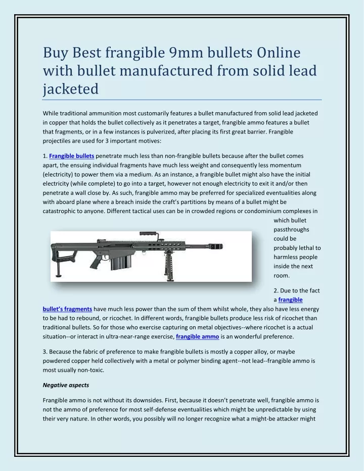 buy best frangible 9mm bullets online with bullet