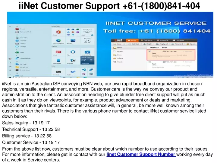 iinet customer support 61 1800 841 404