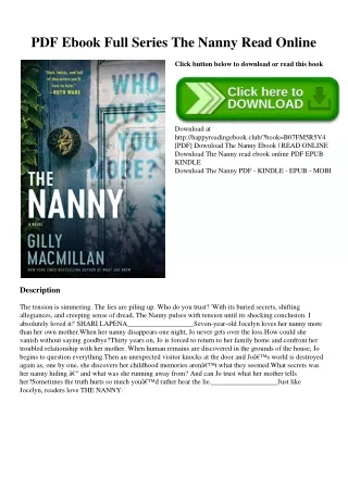 PDF Ebook Full Series The Nanny Read Online