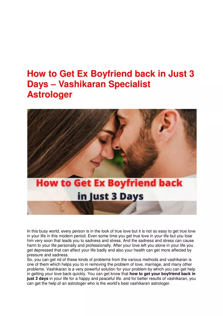 how to get ex boyfriend back in just 3 days