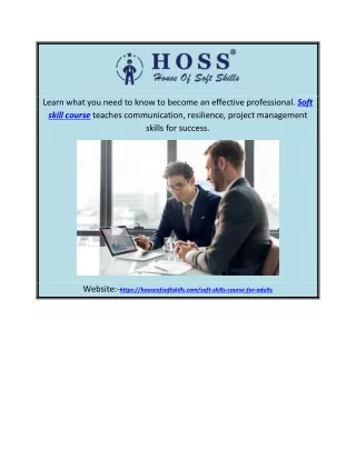 soft skill course  houseofsoftskills.com
