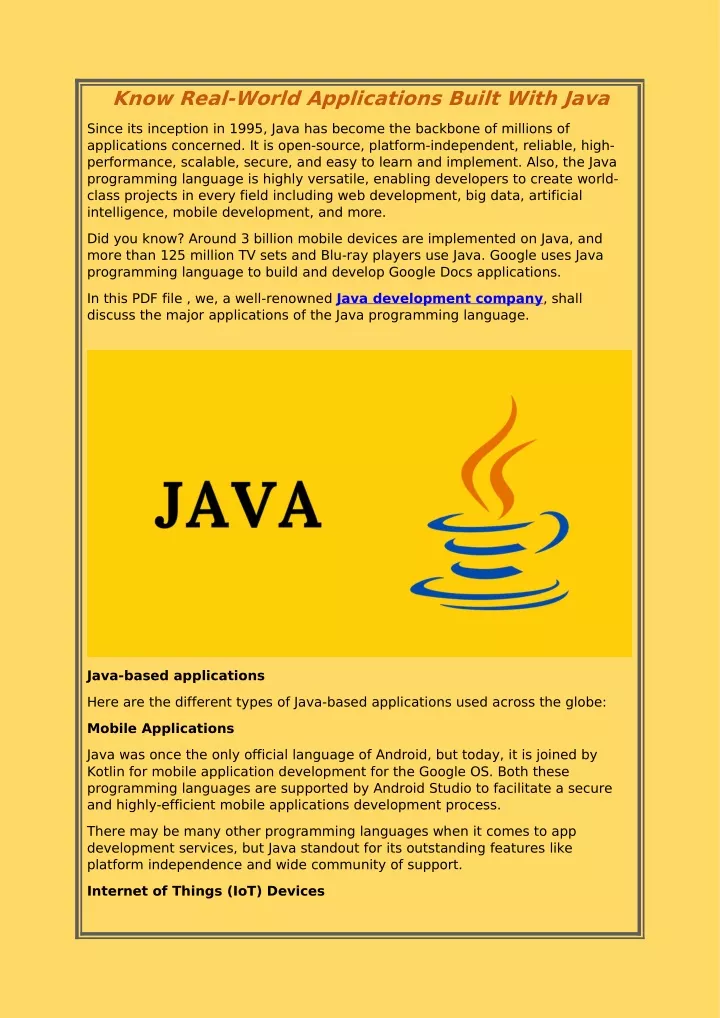 know real world applications built with java