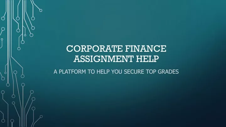 corporate finance assignment help