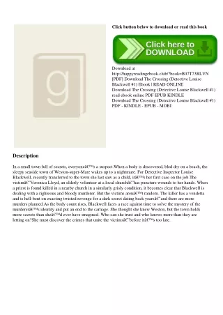 (READ-PDF!) The Crossing (Detective Louise Blackwell #1) DOWNLOAD FREE
