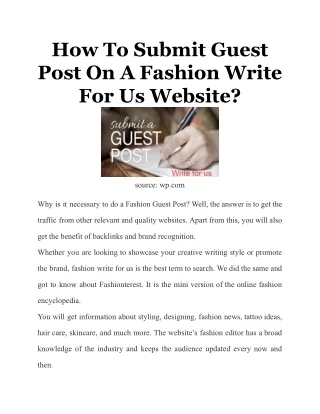 how to submit guest post on a fashion write