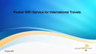 Pocket WiFi Service for International Travels