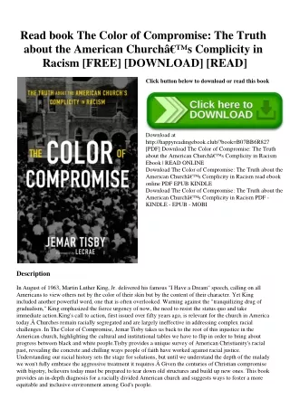 Read book The Color of Compromise The Truth about the American Churchâ€™s Complicity in Racism [FREE] [DOWNLOAD] [READ]