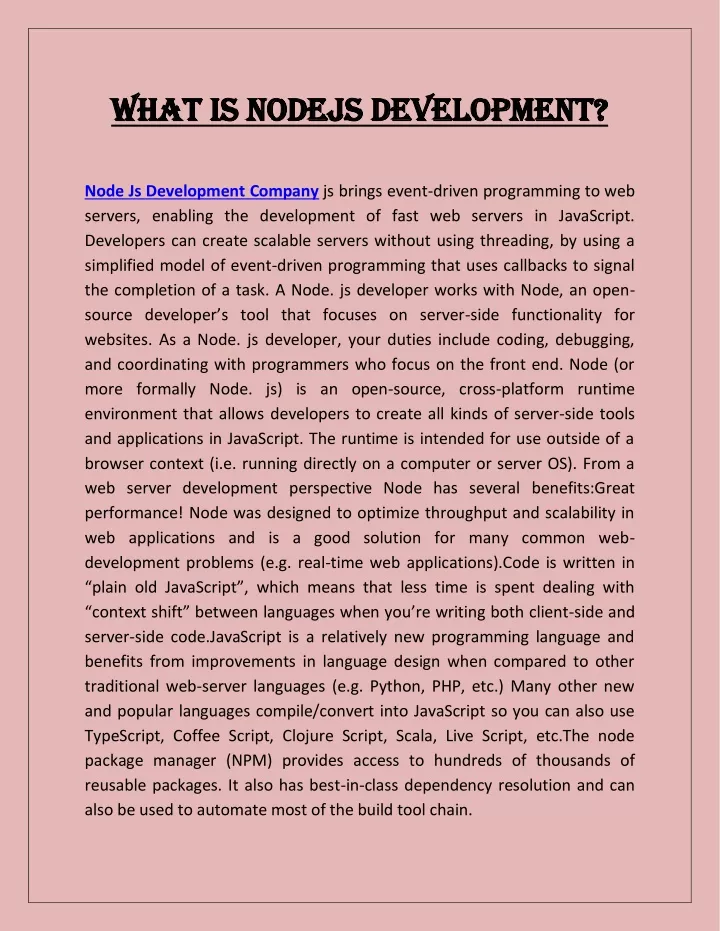 what is nodejs development what is nodejs