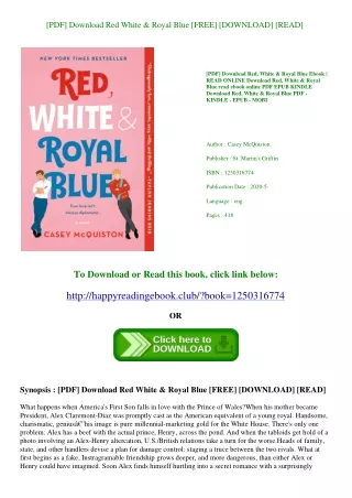 [PDF] Download Red  White & Royal Blue [FREE] [DOWNLOAD] [READ]
