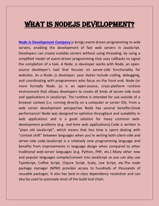 What is Nodejs development?
