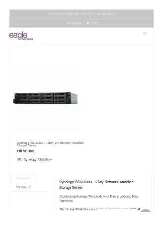 Synology RS3621xs  12Bay 2U Network Attached Storage Server