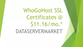 WhoGoHost SSL Certificates @ $11