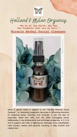 Order Herbal Facial Cleanser Online | Holland Milan Organics
