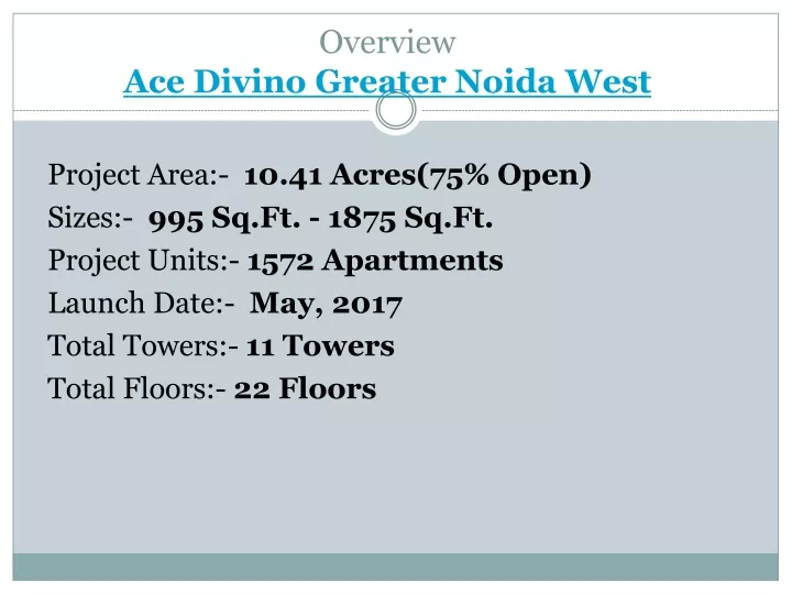 overvi ew ace divino greater noida west