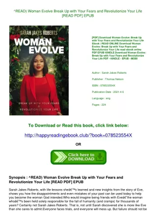 ^READ) Woman Evolve Break Up with Your Fears and Revolutionize Your Life [READ PDF] EPUB