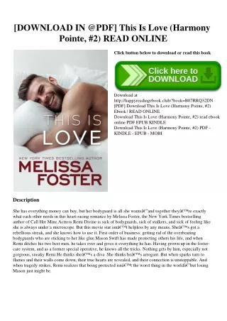 [DOWNLOAD IN @PDF] This Is Love (Harmony Pointe  #2) READ ONLINE