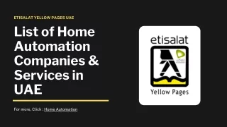 List of Home Automation Companies & Services in UAE