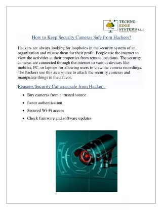 how to keep security cameras safe from hackers